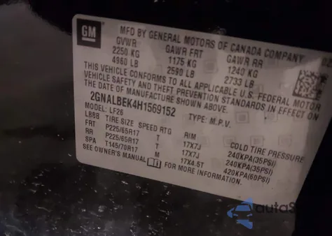 2017 Chevrolet Equinox Ls from USA, damaged, VIN 2GNALBEK4H1569152